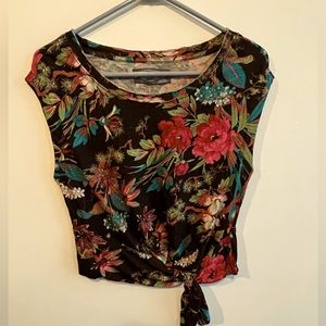 NWT cotton linen blend top, cap sleeves, XS. So cute!